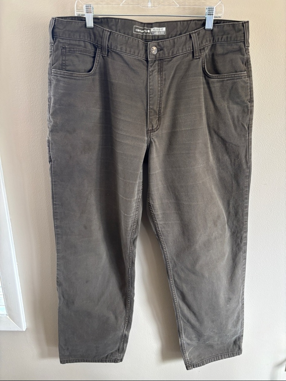 Carhartt 40/32 rugged flex relaxed fit canvas 5 pocket work pants